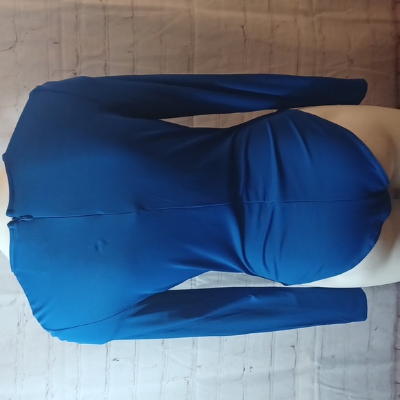 Farm Rio Cobalt Blue Cowl Neck Long Sleeve Bodysuit M - Picture 6 of 15